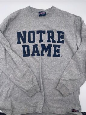 90’s Jansport Grey heavyweight long sleeve Notre Dame t-shirt size L